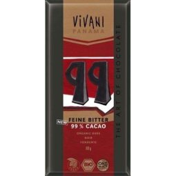 CHOCOLATE NEGRO 99% 80 G VIVANI