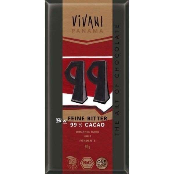 CHOCOLATE NEGRO 99% 80 G VIVANI