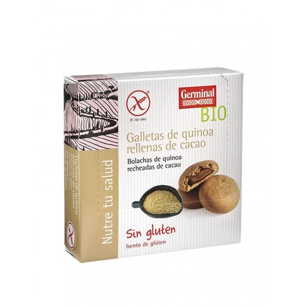 GALLETAS DE QUINOA RELLENAS DE CACAO SIN GLUTEN 200GR GERMINAL