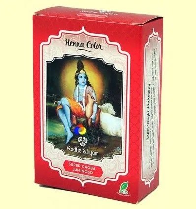 HENNA POLVO SUPER CAOBA LUMINOSO Y CAOBA RADHE SHYAM