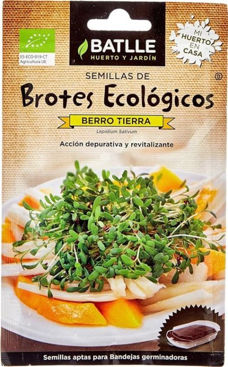 SEMILLAS DE BROTES DE BERRO TIERRA ECOLOGICOS BATLLE