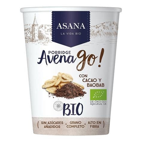 PORRIDGE AVENA CACAO ASANA LA VIDA BIO 55 G
