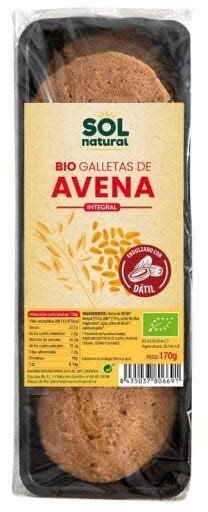 GALLETAS AVENA ENDULZADAS CON DATIL BIO SOL NATURAL