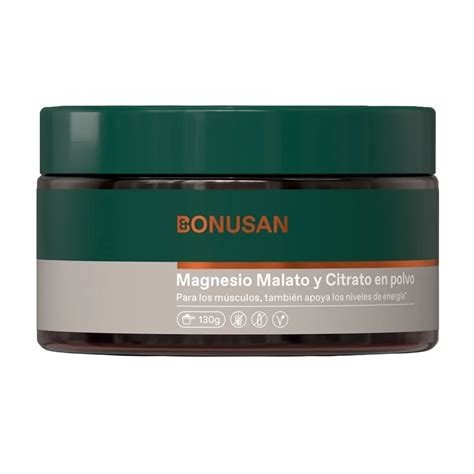 MAGNESIO MALATO Y CITRATO EN POLVO 130G BONUSAN