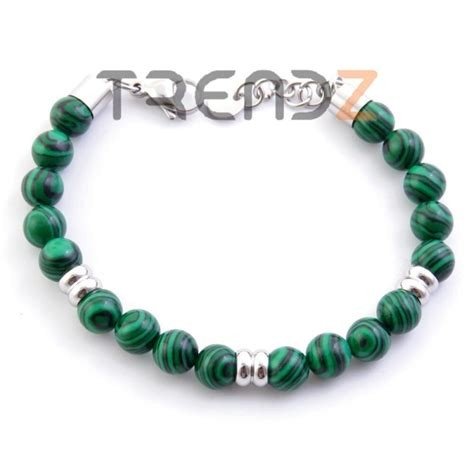 PULSERA MALAQUITA ACERO KHOA
