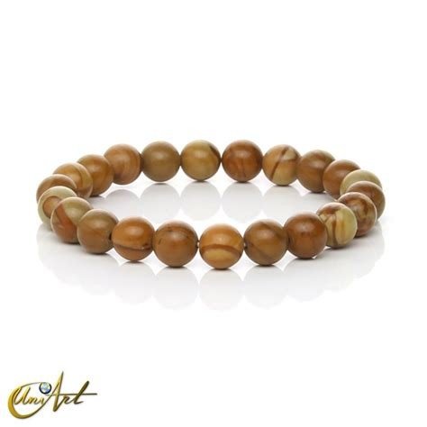 PULSERA BOLA JASPE MADERA KHOA