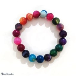 PULSERA BOLA COLORES AGATA KHOA