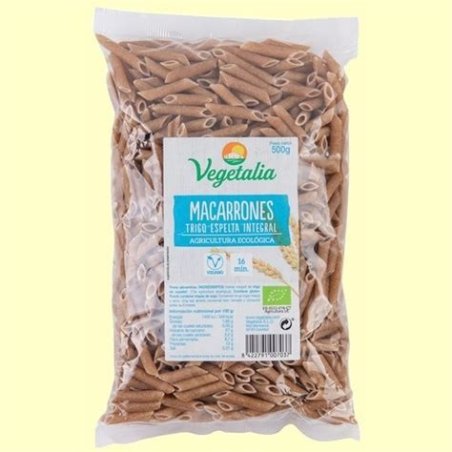 MACARRONES DE ESPELTA INTEGRAL 500G VEGETALIA