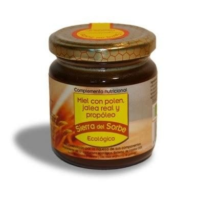 MIEL POLEN JALEA REAL Y PROPOLEO 250 GR SIERRA DEL SORBE