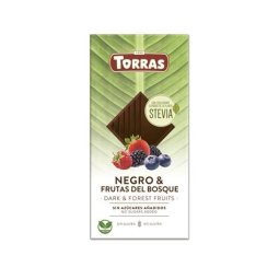 BARRITA CHOCOLATE NEGRO CON FRUTAS DEL BOSQUE STEVIA 35G TORRAS