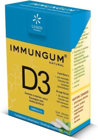 IMMUNGUM NATURAL D3 1000U.I LEMON 20UNDS