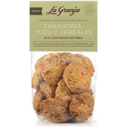 GALLETAS ESPELTA ZANAHORIA, YUZU Y CEREALES 200GR BIO LA GRANJA