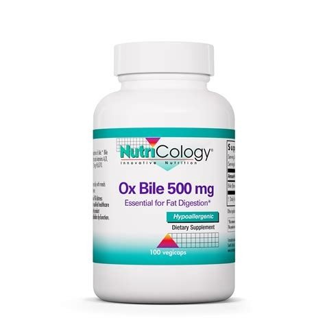 OX BILE 500 MG 100 CAPSULAS VEGANAS NUTRICOLOGY