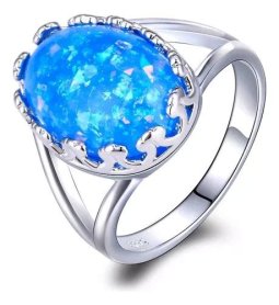 ANILLO PLATA LEY OPALO AZUL BUDA AZUL
