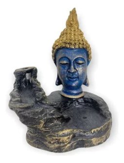 QUEMADOR DORADO CADENA LISO BUDA AZUL