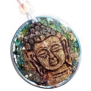 COLGANTE ORGONITA GEOMETRIA CHAKRAS 45MM BUDA AZUL