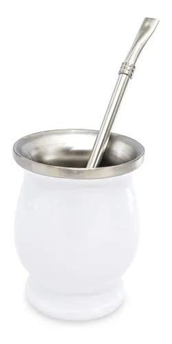 MATE CON BOMBILLA BLANCO EL PASITO