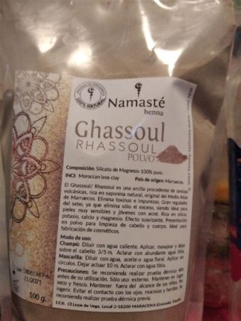 ARCILLA GHASSOUL NAMASTE 500GR GRAN VELADA
