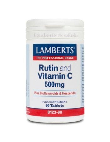 RUTINA, VITAMINA C Y BIOFLAVONOIDES 90 TABLETAS LAMBERTS