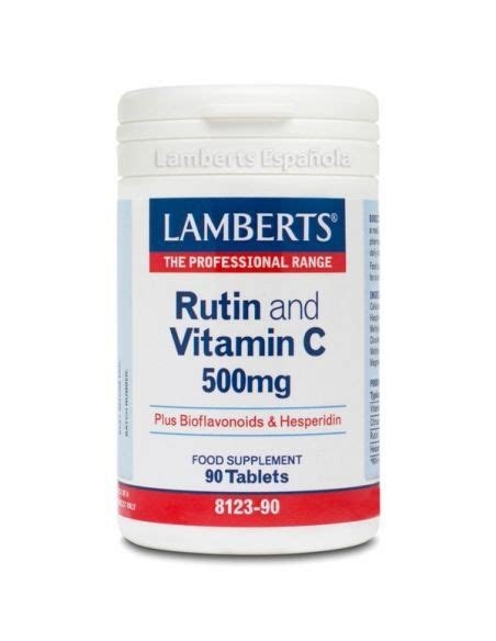 RUTINA, VITAMINA C Y BIOFLAVONOIDES 90 TABLETAS LAMBERTS