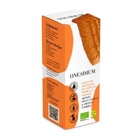 GALLETA ESPELTA, VAINILLA Y NARANJA 160G ONESIMUM