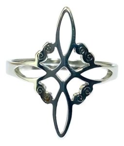 ANILLO NUDO DE BRUJA ACERO PLATEADO
