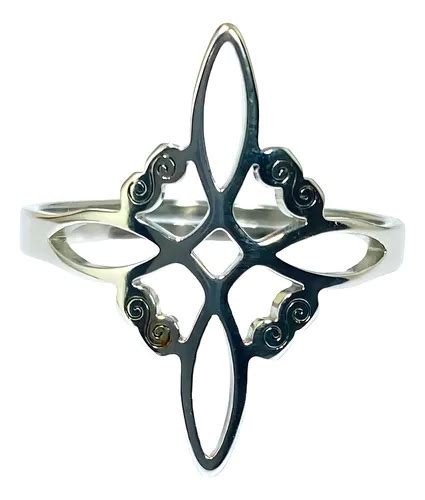 ANILLO NUDO DE BRUJA ACERO PLATEADO
