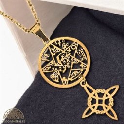 COLGANTE NUDO DE BRUJA ACERO DORADO