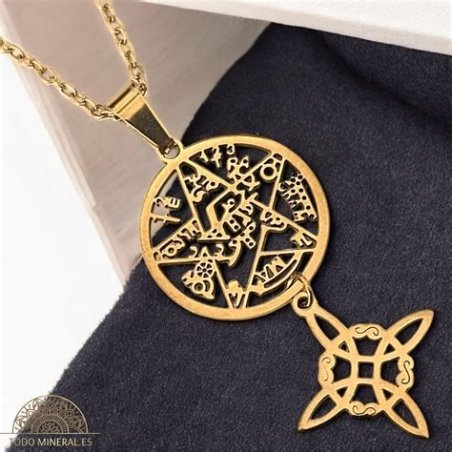 COLGANTE NUDO DE BRUJA ACERO DORADO