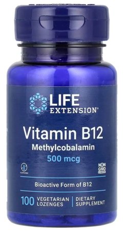 VITAMINA B12 METILCOBALAMINA 500MCGR  100COMP LIFEEXTENSION