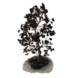 ARBOL MINERAL TURMALINA CON BASE AGATHA BUDA AZUL