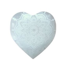 CORAZON SELENITA MANDALA BUDA AZUL