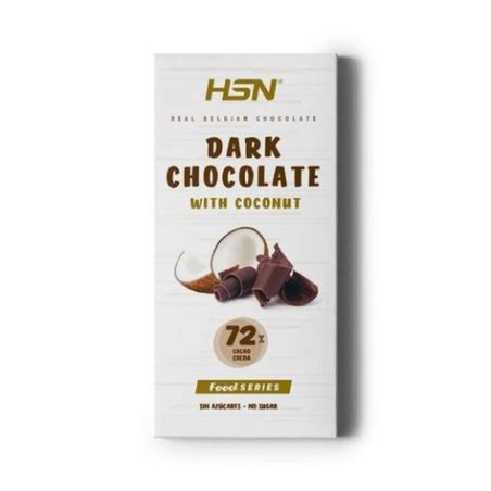 TABLETA DE CHOCOLATE NEGRO CON COCO CON EDULCORANTE HSN 100G