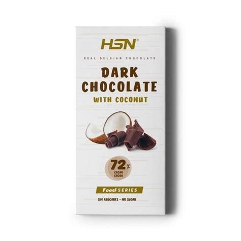 TABLETA DE CHOCOLATE NEGRO CON COCO CON EDULCORANTE HSN 100G