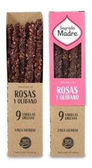 INCIENSO SAGRADA MADRE OLIBANO Y ROSAS 9 UNIDADES SAGRADA MADRE