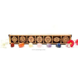 CHAKRAS CAJA DE MADERA GEMAS CANARIAS