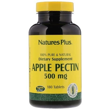 PECTINA MANZANA 500 MG 180 TABLETAS NATURES PLUS