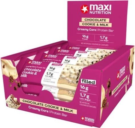 BARRITAS PROTEICAS CREAMY CORE CHOCOLATE COOKIE MILK 45GR MAXI NUTRITION