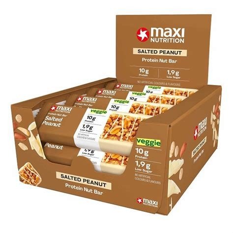 BARRITAS PROTEICAS CRUNCHY NUT CACAHUETE SALADO 46GR MAXI NUTRITION
