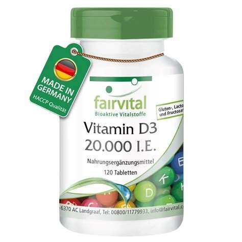 VITAMINA D3 20.000 IE 120 TABLETAS FAIRVITAL