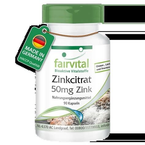 CITRATO DE ZINC 50 MG 90 CAPSULAS FAIRVITAL