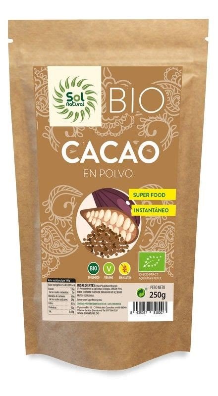 CACAO EN POLVO BIO 250 GR UNEEB