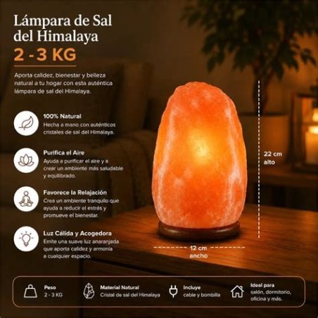 LAMPARA DE SAL DEL HIMALAYA 2-3 KG