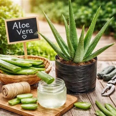 ALOE VERA PLANTA VIVA + CAJA FINCA RICA