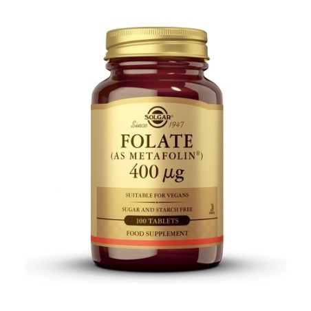 FOLATO (METAFOLIN) 400MCG SOLGAR  100 TABLETAS