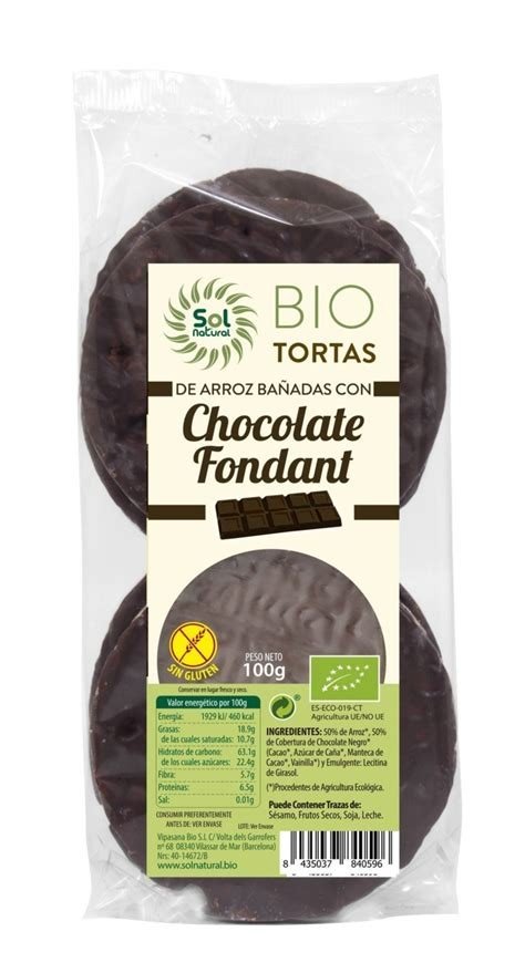 CHOCOLATE FONDANT TORTA ARROZ SOL NATURAL 100 G