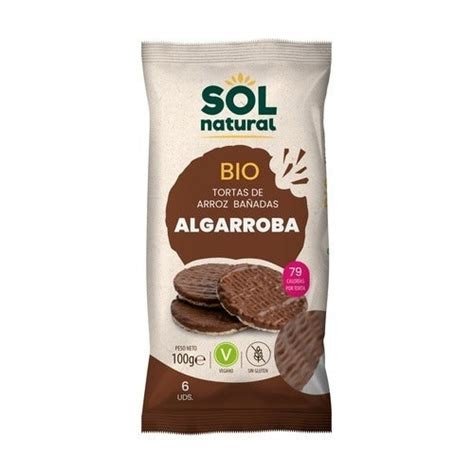 TORTITAS ARROZ ALGARROBA SOL NATURAL 100 G