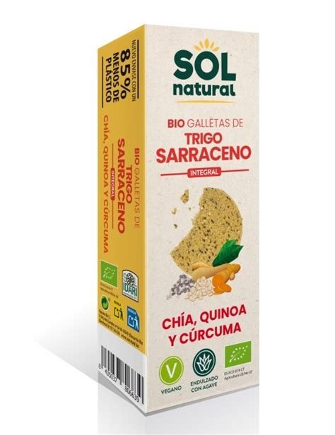 GALLETAS SARRACENO CHIA QUINOA CURCUMA SOL NATURAL 175 G