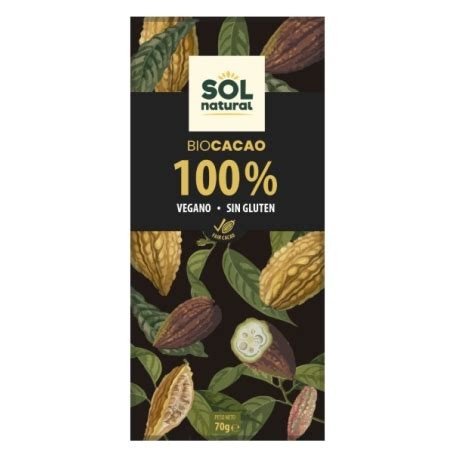 CHOCOLATE 100% SOL NATURAL 70 G TABLETA