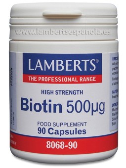 BIOTINA 500 MCG 90 CAPSULAS LAMBERTS